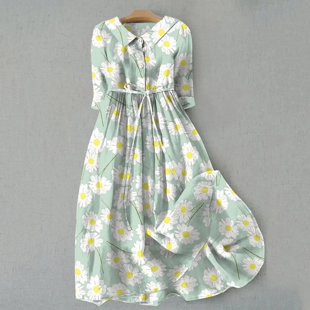Floral Midi Waist-defined Shirt Dress/NWOT/XL - Picture 4 of 16